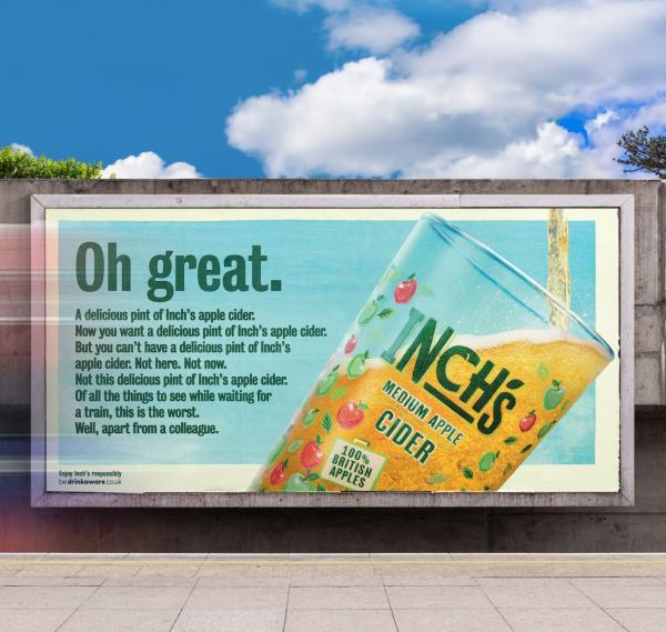 New campaign for Inch's shows thirst quenching Cider when you can't have it.